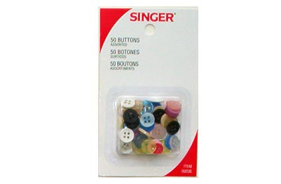 Singer Buttons, Assorted, per 50 Button Package – Vintage Trims