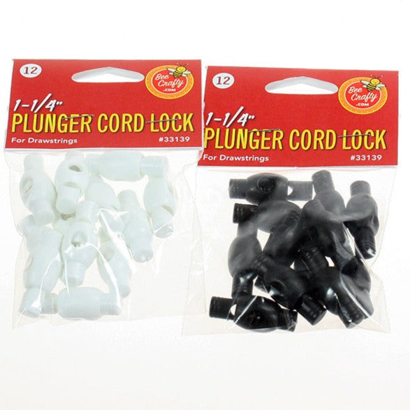 Oval Plunger Cord Lock Stop Black or White