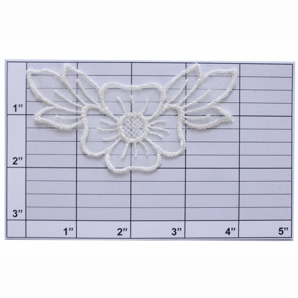 Sheer flower applique 2 colors