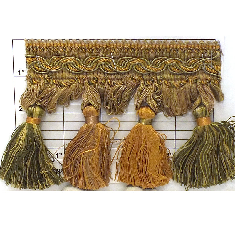 Baroque Collection Tassel Fringe 4" (Per Yard) 8 Colors