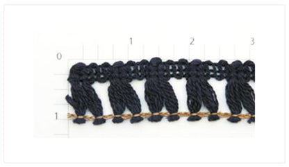 Navy Tassel Fringe Fabric Trim